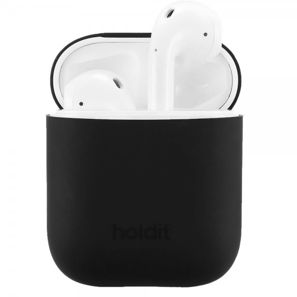 Holdit AirPods (1/2) Skal Silikon Nygård Svart