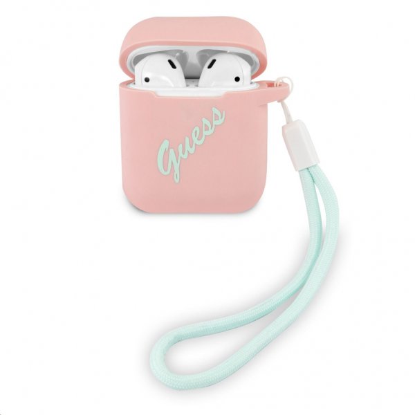 Guess AirPods (1/2) Skal Vintage Silicone Rosa