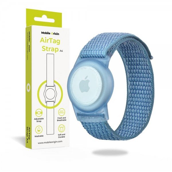 Mobile Origin AirTag Armband Nylon Blå