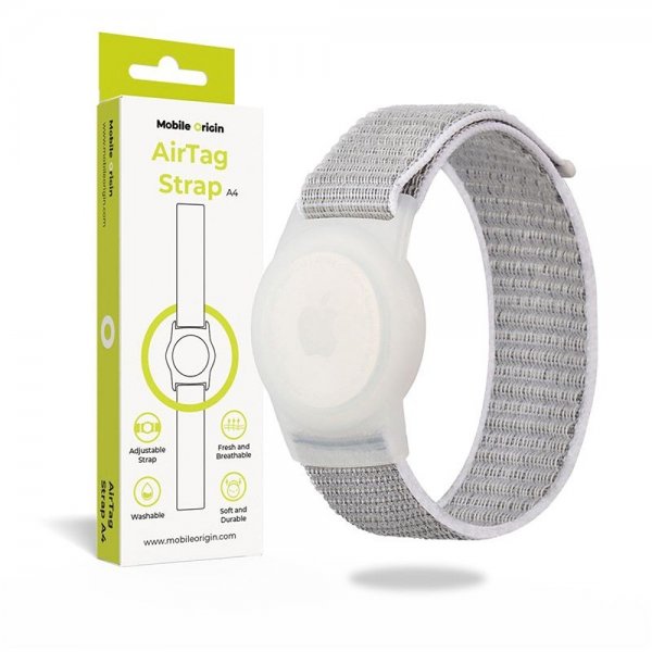 Mobile Origin AirTag Armband Nylon Grå