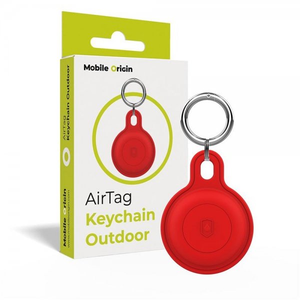 Mobile Origin AirTag Hållare Keychain Outdoor Röd