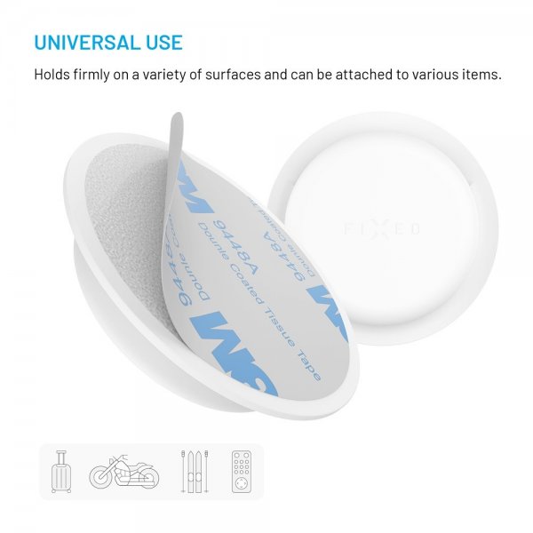 Fixed AirTag Hållare Silky Sticker 2-pack Vit