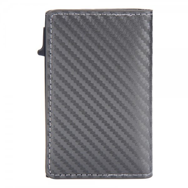 AirTag Plånbok Kolfibertextur Silver