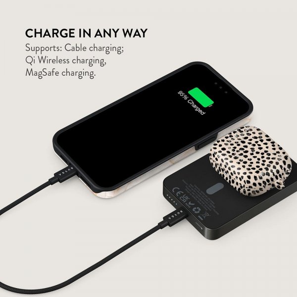 Burga Powerbank MagSafe 5000 mAh Almond Latte Metallgrå
