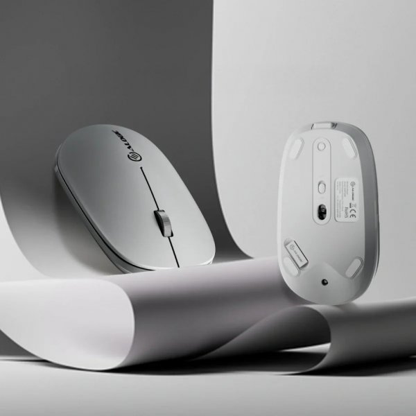 ALOGIC Trådlös Mus Echelon Bluetooth USB-C laddningsbar 4 knappar Vit