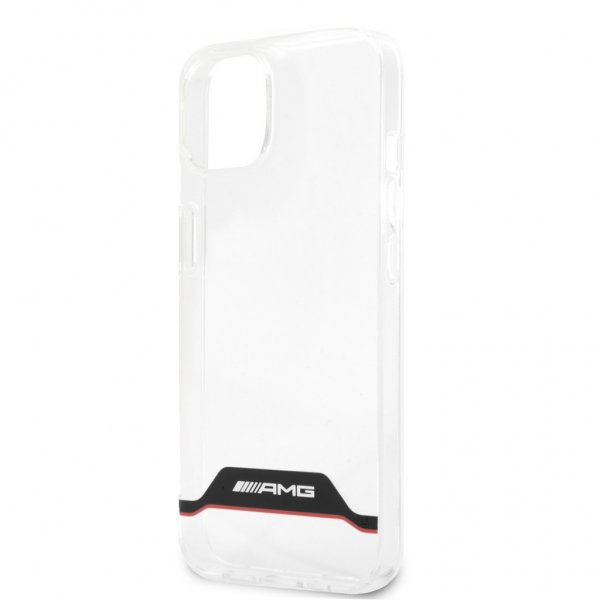 AMG iPhone 13 Mini Skal Electroplated Horizontal Stripes Röd Transparent