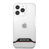 AMG iPhone 13 Pro Max Skal Electroplated Horizontal Stripes Röd Transparent