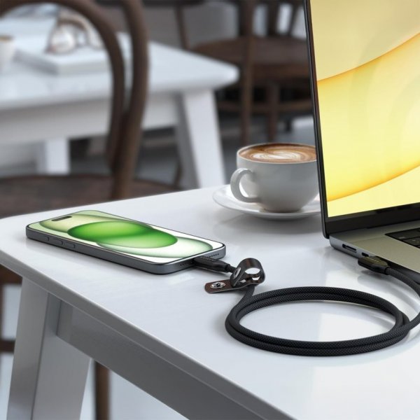 Satechi Vinklad Data- och laddningskabel USB-C 1m Svart