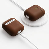 KeyBudz AirPods (1/2) Skal PodSkinz Äkta Läder Brun