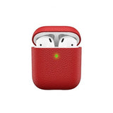 KeyBudz AirPods (1/2) Skal PodSkinz Äkta Läder Röd