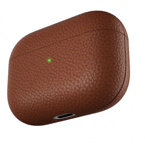 KeyBudz AirPods Pro Skal PodSkinz Äkta Läder Brun