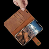 Dg.Ming iPhone X/Xs Plånboksfodral Löstagbart Skal Brun