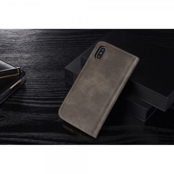 Dg.Ming iPhone X/Xs Plånboksfodral Löstagbart Skal Mörkbrun
