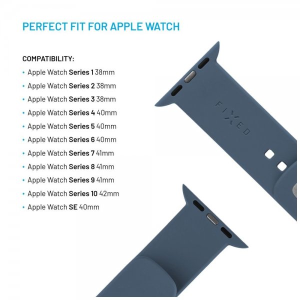 Fixed Apple Watch 38/40/41/42mm Armband Silicone Sporty Strap Ljusblå