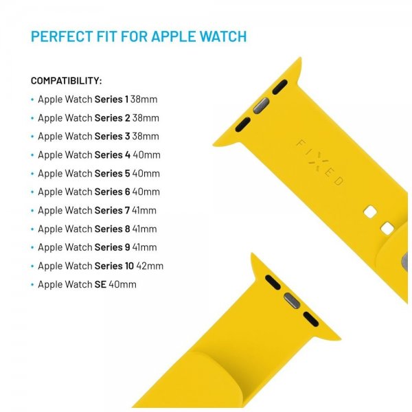Fixed Apple Watch 38/40/41/42mm Armband Silicone Sporty Strap Gul