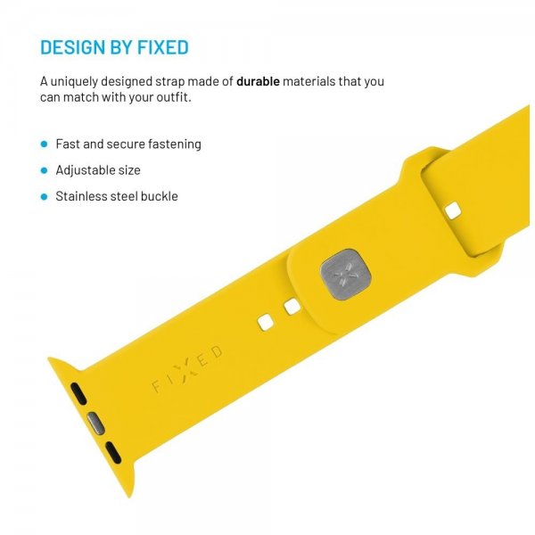 Fixed Apple Watch 38/40/41/42mm Armband Silicone Sporty Strap Gul