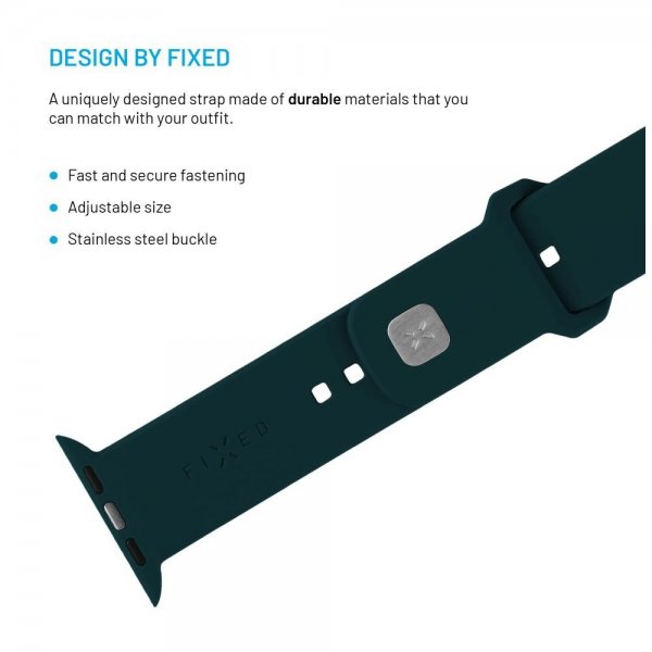 Fixed Apple Watch 38/40/41/42mm Armband Silicone Sporty Strap Mörkgrön
