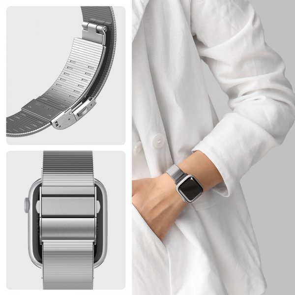 Spigen Apple Watch 38/40/41/42mm Armband Sleek Link Silver