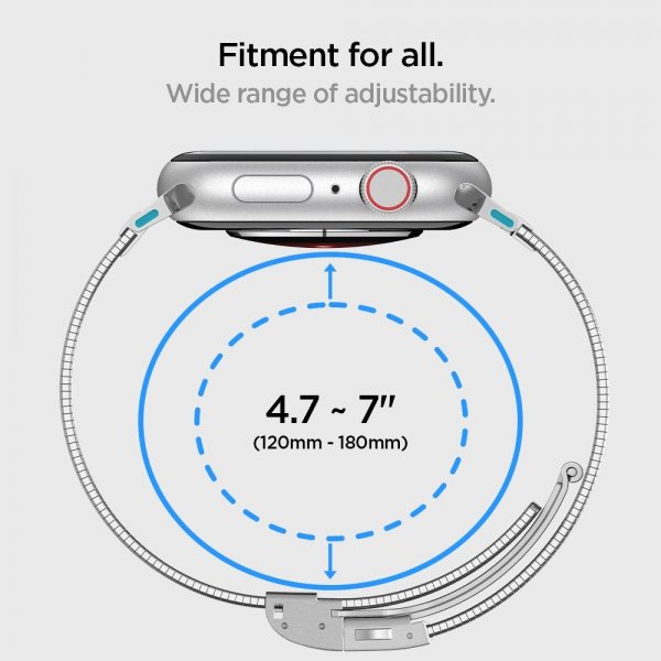 Spigen Apple Watch 38/40/41/42mm Armband Sleek Link Silver