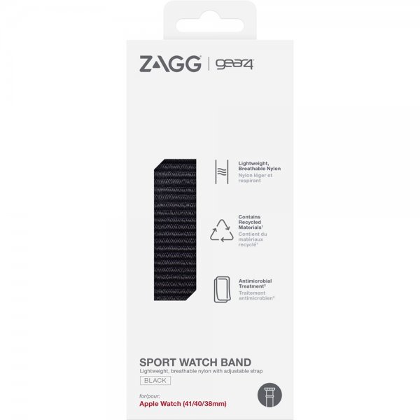 Gear4 Apple Watch 38/40/41/42mm Armband Sport Watch Band Svart