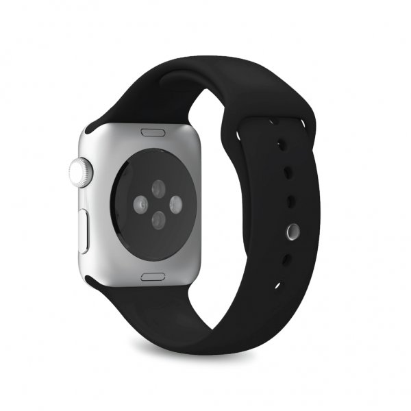 Puro Apple Watch 38/40/41/42mm Armband ICON Silicone Band Svart