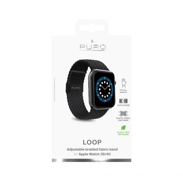 Puro Apple Watch 38/40/41/42mm Armband Loop Svart