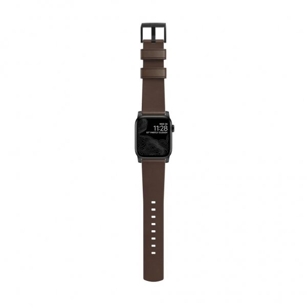 Nomad Apple Watch 38/40/41/42mm Armband Modern Band Black Hardware Rustic Brown
