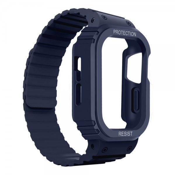 Apple Watch 40/41mm Armband med Skal Silikon Magnetstänging Blå