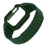 Apple Watch 40/41mm Armband med Skal Silikon Magnetstänging Grön