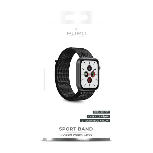 Puro Apple Watch 44/45/46mm/Apple Watch Ultra Armband Sport Band Svart