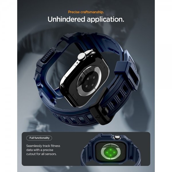 Spigen Apple Watch 42mm (Series 10/11) Armband Rugged Armor Pro 2 Navy Blue