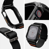Spigen Apple Watch 42mm (Series 10/11) Armband och Skal Lite Fit Pro Matte Black