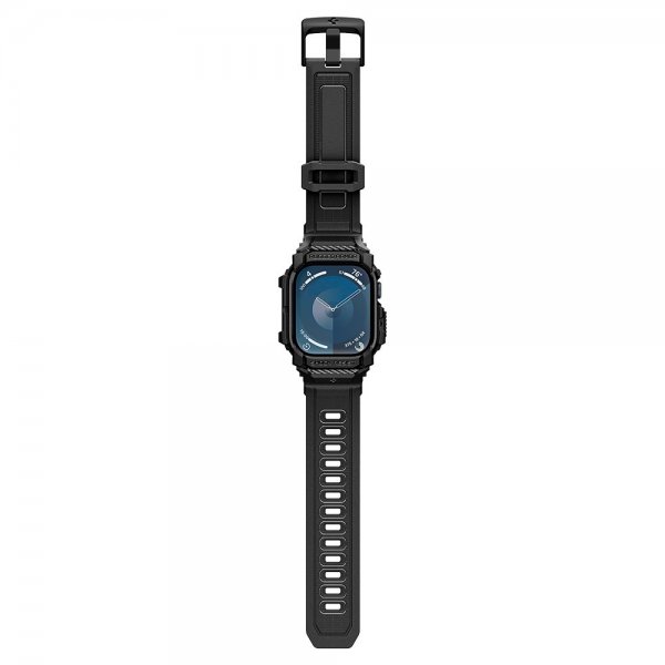 Spigen Apple Watch 42mm (Series 10/11) Armband och Skal Rugged Armor Pro Matte Black