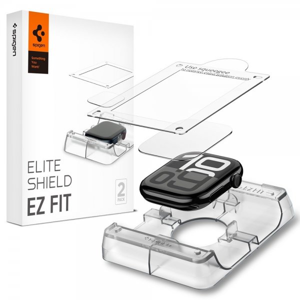 Spigen Apple Watch 42mm (Series 10/11) Skärmskydd EliteShield EZ Fit 2-pack