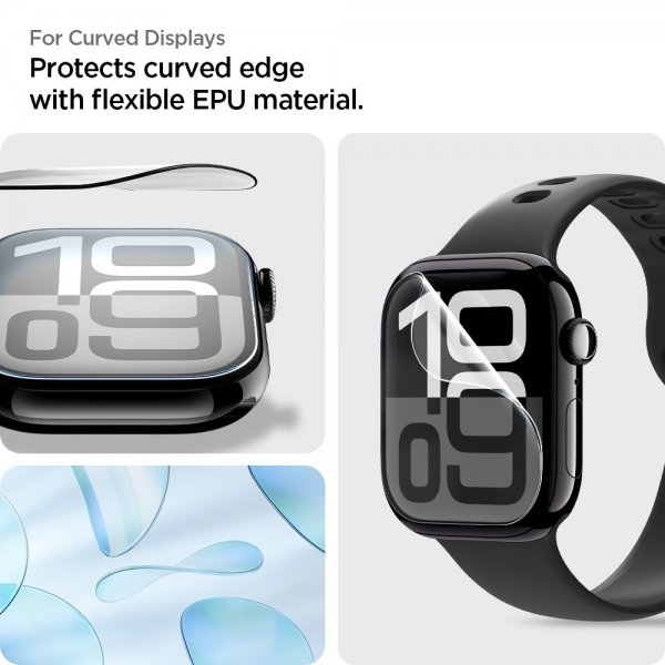 Spigen Apple Watch 42mm (Series 10/11) Skärmskydd EliteShield EZ Fit 2-pack