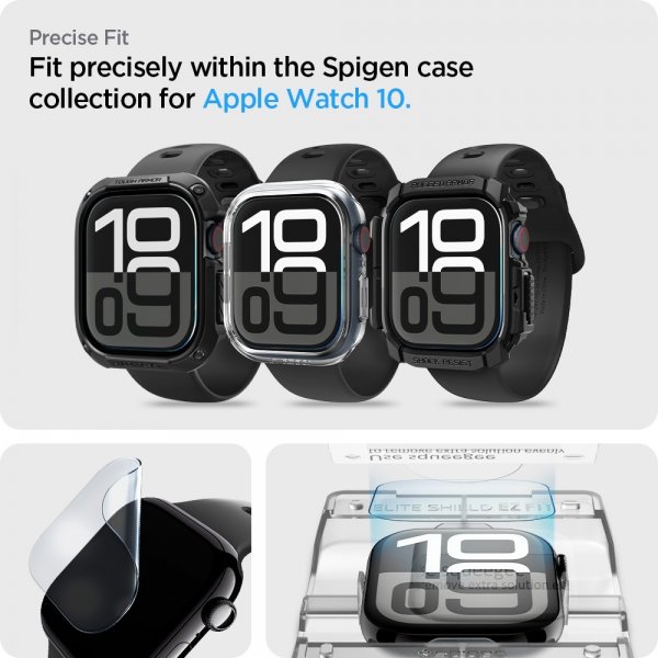 Spigen Apple Watch 42mm (Series 10/11) Skärmskydd EliteShield EZ Fit 2-pack