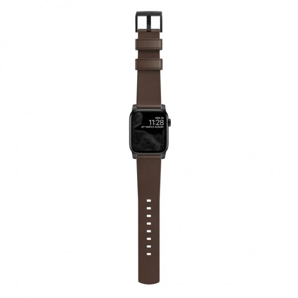 Nomad Apple Watch 44/45/46mm/Apple Watch Ultra Armband Modern Band Black Hardware Rustic Brown