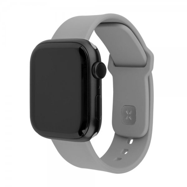 Fixed Apple Watch 44/45/46mm Armband Silicone Sporty Strap Grå