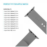 Fixed Apple Watch 44/45/46mm Armband Silicone Sporty Strap Grå
