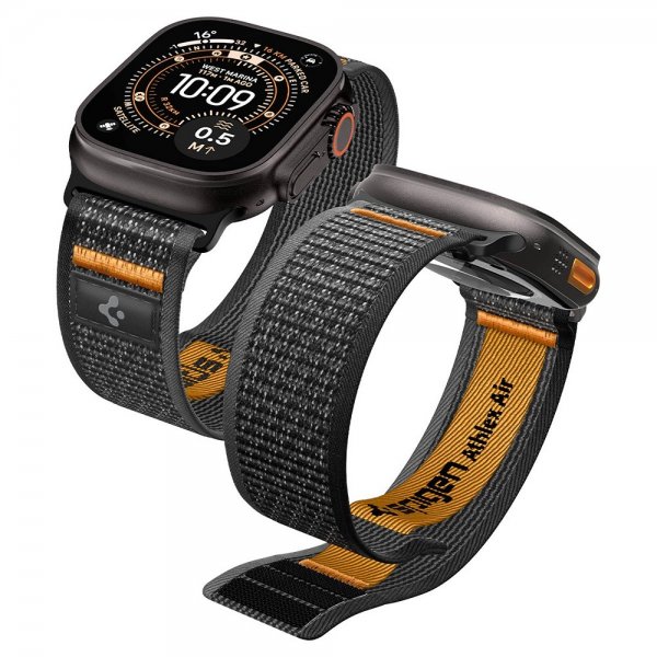 Spigen Apple Watch 44/45/46mm/Ultra 49mm Armband Athlex Air 2 Active Black Orange