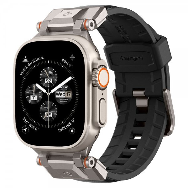 Spigen Apple Watch 44/45/46mm/Ultra 49mm Armband DuraPro Armor PU Svart