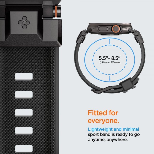 Spigen Apple Watch 44/45/46/49mm Armband DuraPro Armor Svart