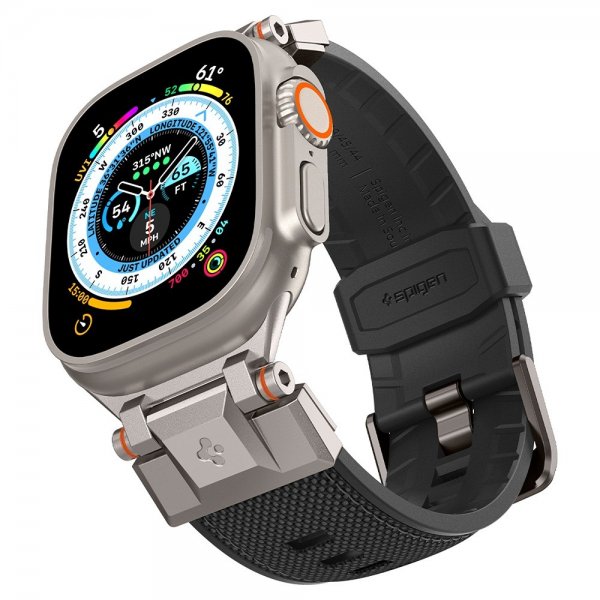 Spigen Apple Watch 44/45/46/49mm Armband DuraPro Armor Svart