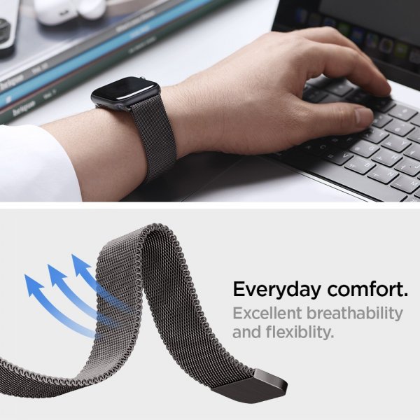 Spigen Apple Watch 44/45/46mm/Ultra 49mm Armband Metal Fit Graphite