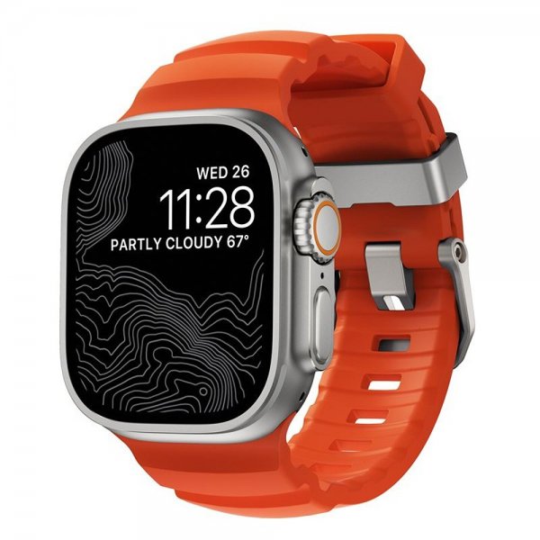 Nomad Apple Watch 44/45/46mm/Ultra 49mm Armband Rocky Point Natural Magma