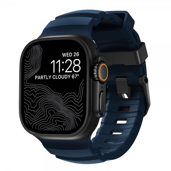 Nomad Apple Watch 44/45/46mm/Ultra 49mm Armband Rocky Point Svart Atlantic
