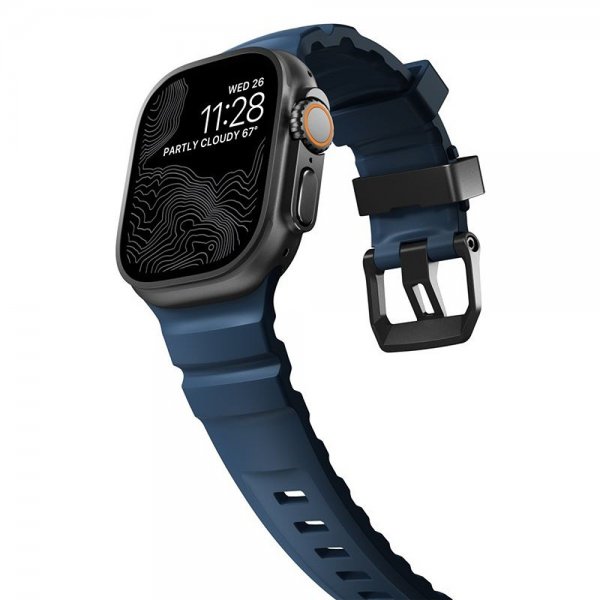 Nomad Apple Watch 44/45/46mm/Ultra 49mm Armband Rocky Point Svart Atlantic
