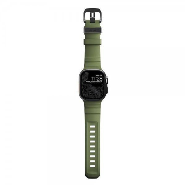 Nomad Apple Watch 44/45/46mm/Ultra 49mm Armband Rocky Point Svart Forest