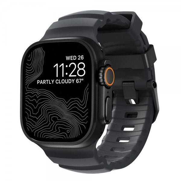 Nomad Apple Watch 44/45/46mm/Ultra 49mm Armband Rocky Point Svart Storm