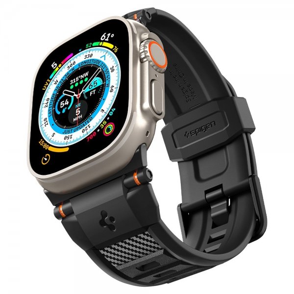 Spigen Apple Watch 44/45/46mm/Ultra 49mm Armband Rugged Ultra Matte Black